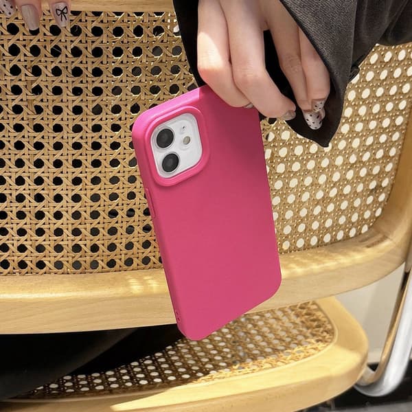 Fodral för iPhone 17pro Lädertextur Rosröd Lädertextur Silikon