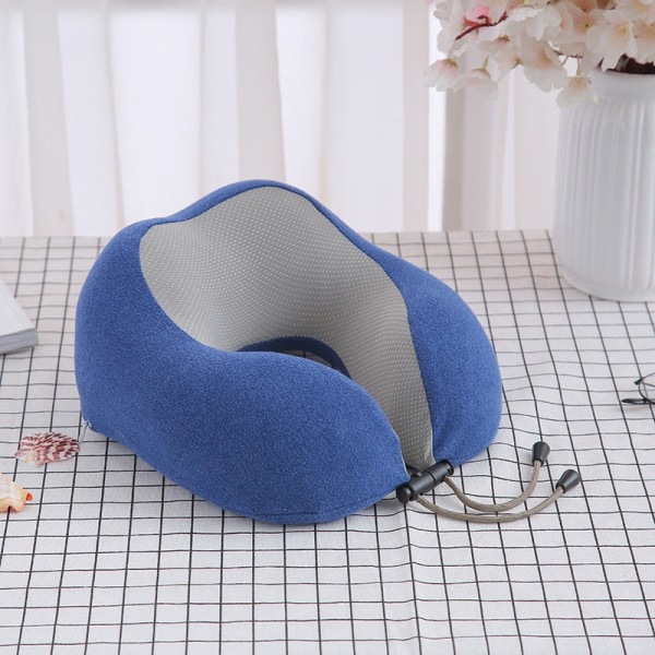 Myk og komfortabel reisepute U-formet Memory Foam Nap Bærbar Dark Blue 29*25*14cm