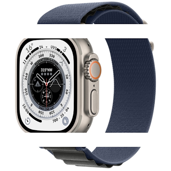 Urrem til Apple Watch iWatch 38/40/41/42mm blå titanium spænde