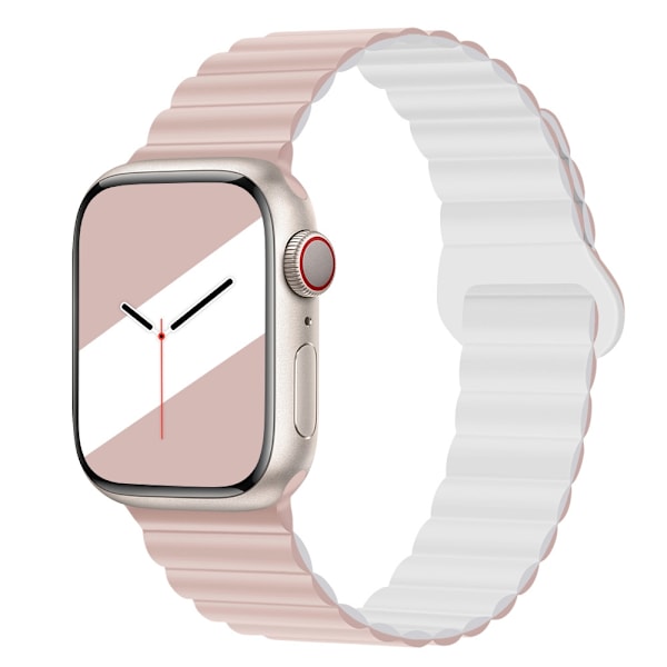 Urrem til Apple Watch iWatch S10 42MM Oxford pink med hvid