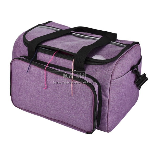 Rygsæk Luksustaske Hæklet Værktøj Uld Opbevaringstaske Udendørs Purple