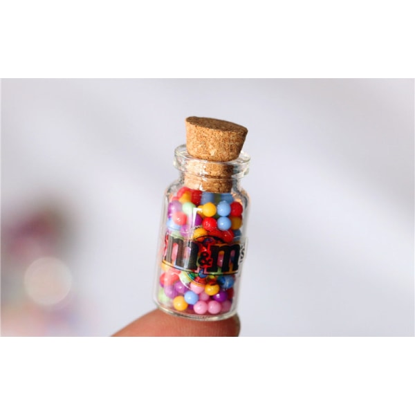Miniature Møbler Legetøj Dukker Hus DIY Dekoration Tilbehør Mini Candy glaskrukke Candy color