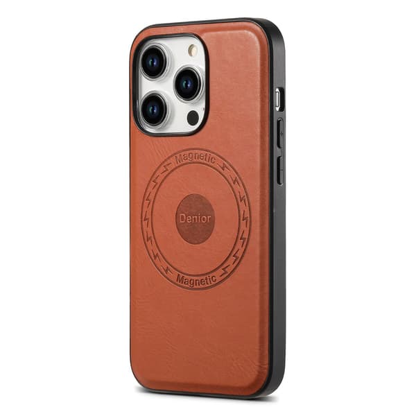 Etui til iPhone 16 Plus brun magnetisk læder