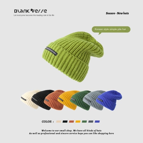 Lämmin talvi neulottu pipo hatut korealaistyylistä syksyä ja kirjaimia All-Match neulepusero Kylmäpaksuinen naisten unisex Dark green