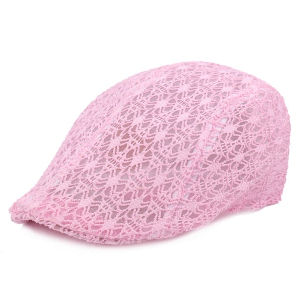 Barettihattu pitsi Beretti naisten cap kesämatkahattu hengittävä auringonpitävä Advance-hatut cap mesh Pink Average Size (58cm)