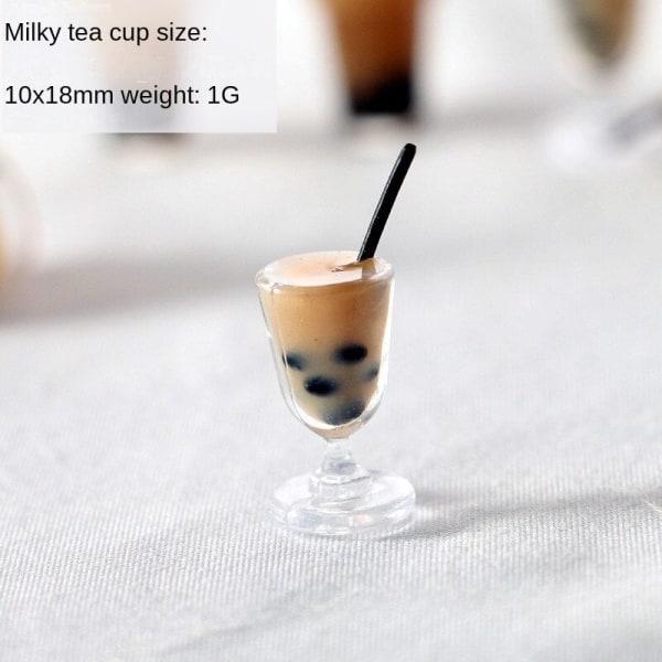 Pienoishuonekalut Lelunuket Talo Tee tee-se-itse-sisustustarvikkeet Mini helmimaito teejuoma High foot milky tea cup