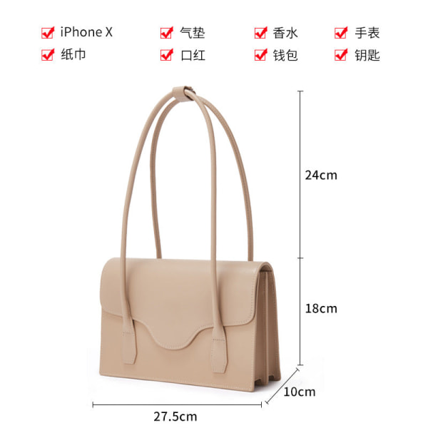Kvinder læder håndtaske alsidig læder personlig high-end niche kuvert taske én skulder taske Black 6103 | | Fyndiq