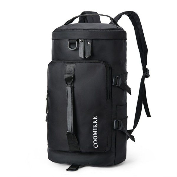 Multifunktionel håndbærende rygsæk rund Barrel Single-Soulder Bag Træningssportstaske Black