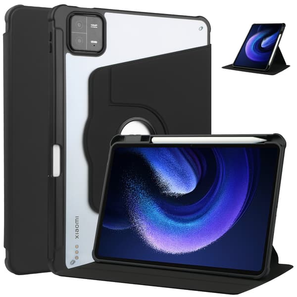 Stilfuldt etui til iPad MINI4/5 sort transparent roterende