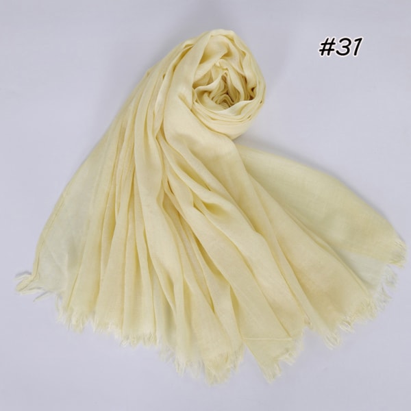 Naisten huivi 2022 puuvillainen pellava yksivärinen Tr puuvilla korealainen tyyli 31# light yellow 190cm