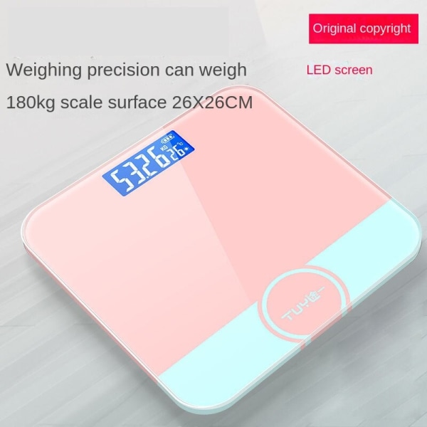 Kroppsviktsvåg Badrum rund hörnplattform Digitalt hem Elektronisk USB laddning Precision NO.8 Pink Sun Rechargeable