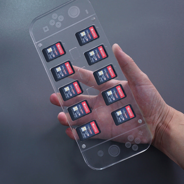 Til Switch Cassette Game Card Opbevaring Transparent Card Slot Crystal Magnetic Card med Display Box Classic red blue