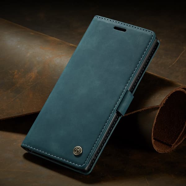 Etui til Samsung S20FE blått lær kort flip