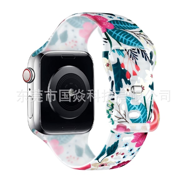 Kellon ranneke Apple Watch iWatch 42/44/45mm M/L koko punainen banaaninlehti
