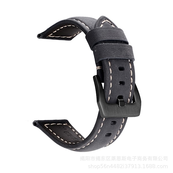 Urrem til Apple Watch iWatch Anvendelig interface 42-44-45-49mm HW-crazy horse læder space grå-sort spænde- PNH