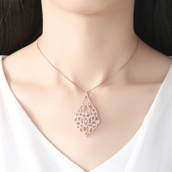 Kvinner Halskjede Kjede Choker Anheng Smykker Jenter Gave Geometrisk S925 Sterling Sølv Rose Gold 925 silver