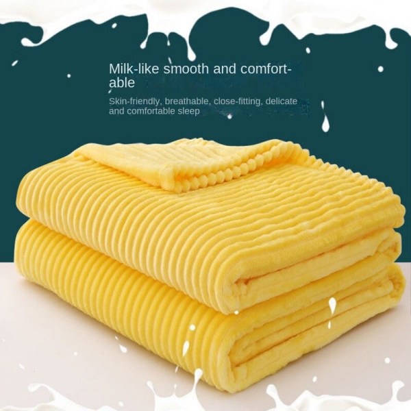 Four Seasons Blanket Tykkede Flanell Vinterlur Enkelt Sofa Blanketark Yellow 150*200cm