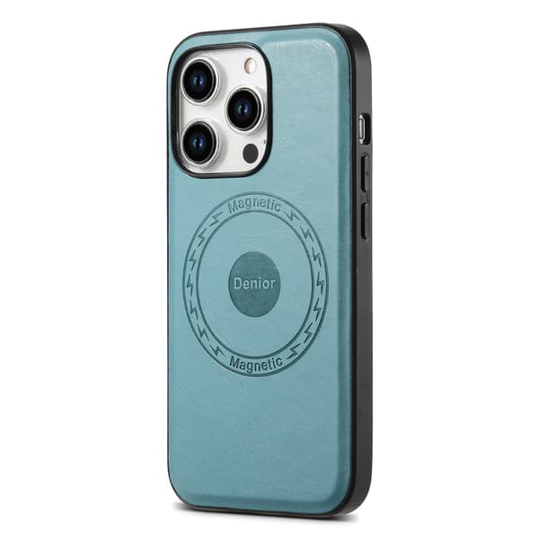 Etui for iPhone 16 Pro blått magnetisk lær