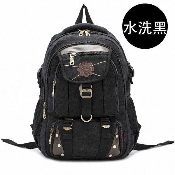Backpack Canvas Men's  Laptop Mountaineering Travel Black