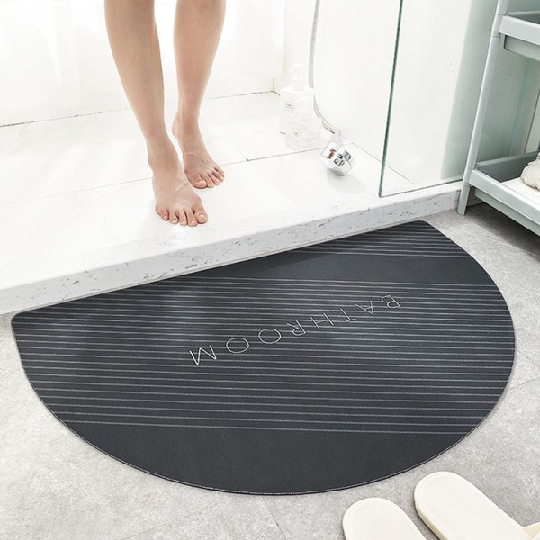 Kylpymatto liukumaton imukykyinen suihku Kylpyhuonematto matto puoliympyrän muotoinen koti Gray 40*60cm