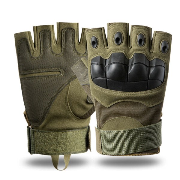 Kvinner Menn Sykkelhansker Halvfinger Tactical Fighting Boksing Utendørssykling Microfiber green L