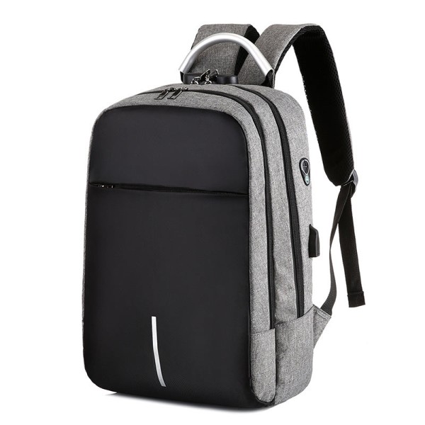 Men Backpack Shoulder Bag Multi-Function Charging Computer Bag Black.