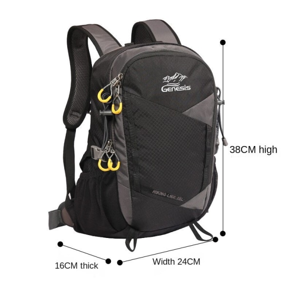 Udendørs rejserygsæk til mænds dobbeltskulder rejsevandresportstaske Black 20-35L