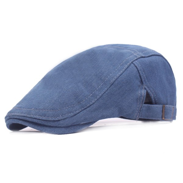 Baretterhat Denim Baskerhue til mænd Monokrom Simple Advance Hatte Hat Solhat til kvinder Denim Blue Adjustable