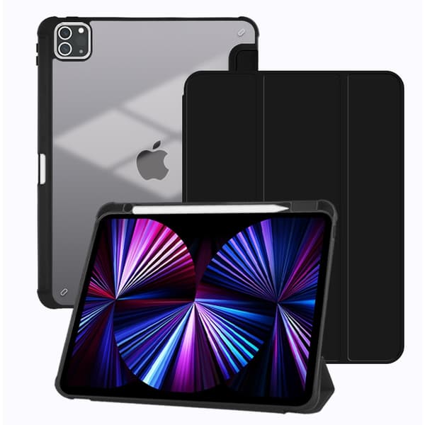 Etui til iPad 5/6 9.7\" Premium Sort Tri fold Hårdt Deformerbart Læder