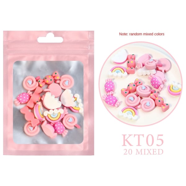 Kynsikoristeet Nail Art Resin Cartoon Ornament Mixed Mini \Small Soft Girly 05 candy