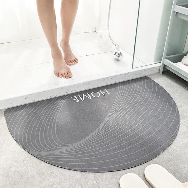 Kylpymatto liukumaton imukykyinen suihku Kylpyhuonematto matto puoliympyrän muotoinen koti Gray 40*60cm