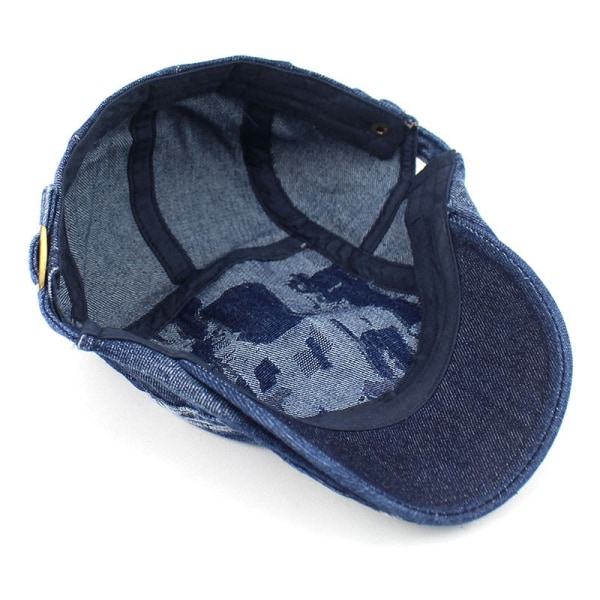 Beret Hat 2022 Spring Summer Ripped Sun Protection Casual mote caps Dark Blue Adjustable