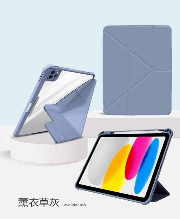 Etui til iPad 10.2 7/8/9 Lavendelgrå Fleksibel Spenne Brettbart Lær