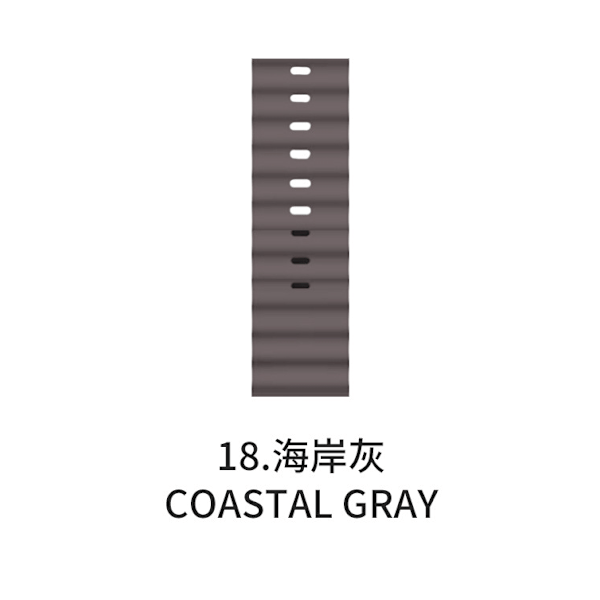 Kellon ranneke Apple Watch iWatchille 1-9 sukupolville: 38/40/41/S10 42mm 8 Coastal Gray