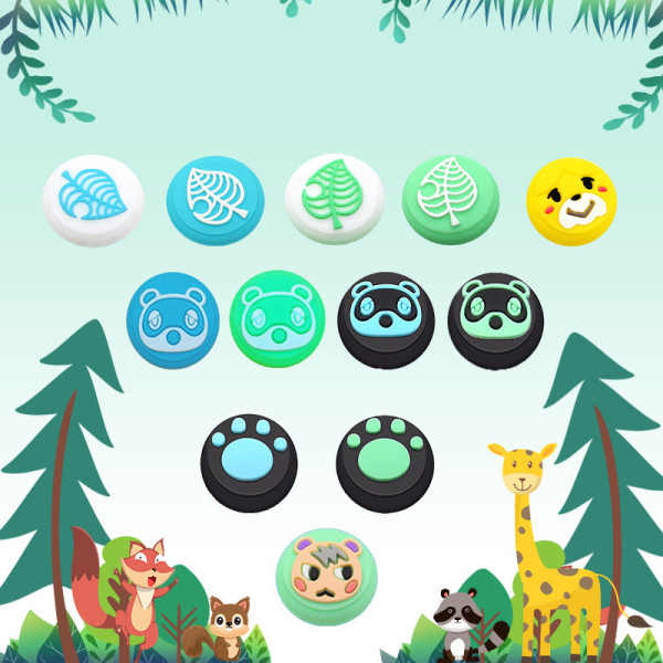 Til Nintendo Switch Joystick Cap Animal Crossing Håndtag Joystick Cap OLED Lite Rocker Small moistening Green