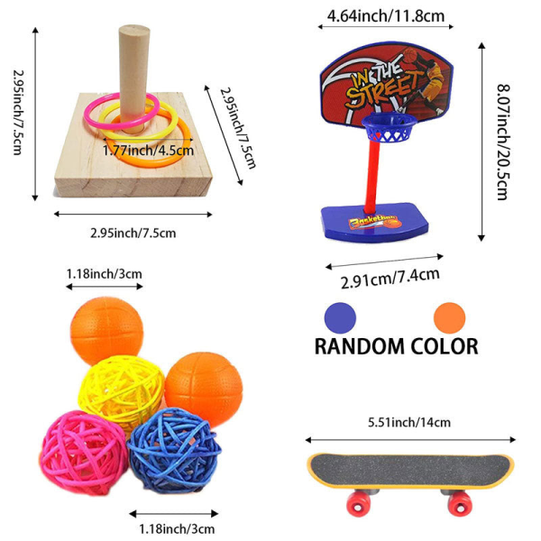 Trygge ikke-giftige fugleleker 5/4-stk Papegøye-puslevogn Tralle Ferrule Trening Nibbling Høst 4-piece set