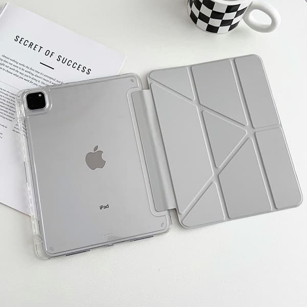 Stilfuldt etui til iPad mini 6/mini 7 grå magnetisk foldestrop