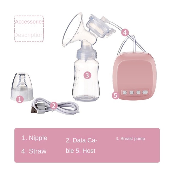 Brystpumper Elektrisk automatisk brystpumpe Stærkt sug Pink 64ce | Pink |  Fyndiq
