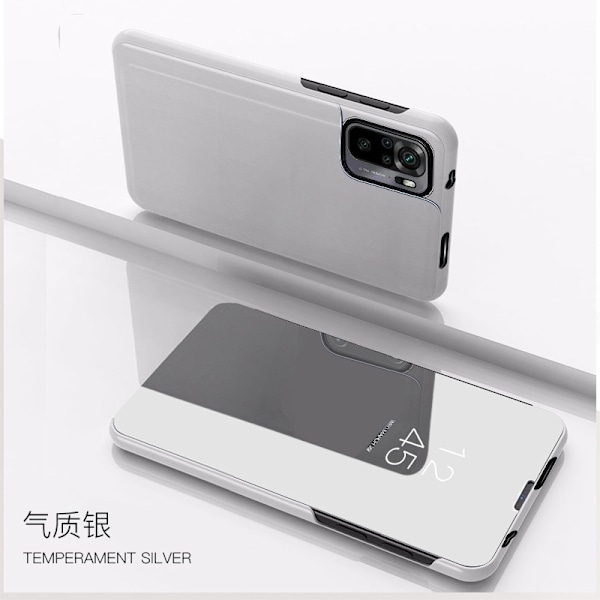 Fodral för iPhone 13 elegant silver elektropläterad spegel flip