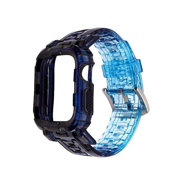 Kellon ranneke Apple Watch iWatch 42/44/45mm gradientti kaksoissininen, kumirengastyyppi, pidennetty versio