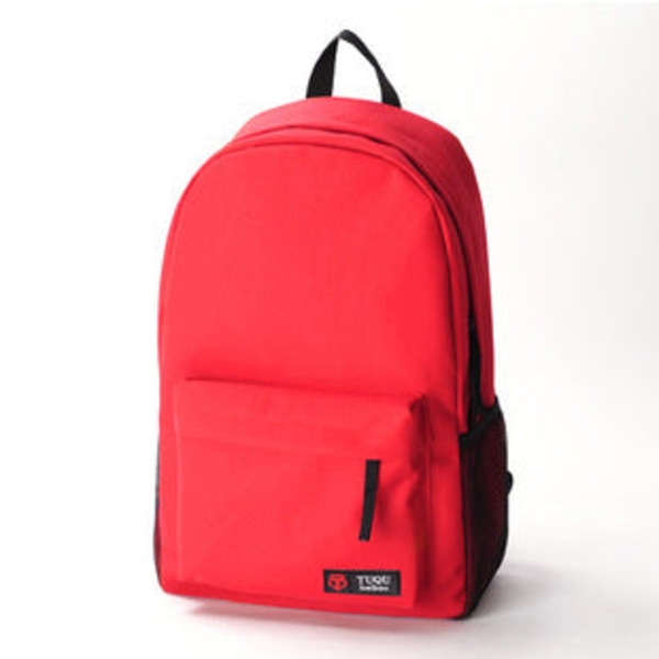 Skoleelev ryggsekk College Bookbag Reiseveske Pure and Candy Color College Style Computer Red