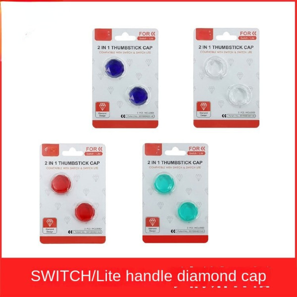 Til Switch Host Diamond Pattern Cap Switchchlite Game Machine 3D Cap Rocker Button Cap Sæt med 2 Transparent green