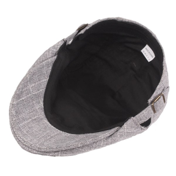 Barettihattu Pellava Beretti Miesten huipullinen cap Vintage Advance -hatut Taiteellinen nuorisohattu aurinkohattu Black Adjustable