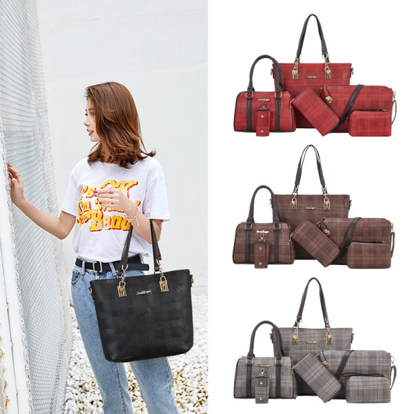 Kvinder Dame Håndtaske Fashion One-Soulder Crossbody Håndtaske med stor kapacitet B Brown