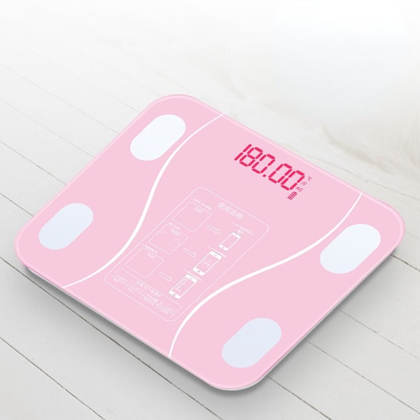 Kropsvægtsvægt Badeværelse rund hjørne Platform Digital Home Intelligent Sundhedsmåling Pink Rechargeable