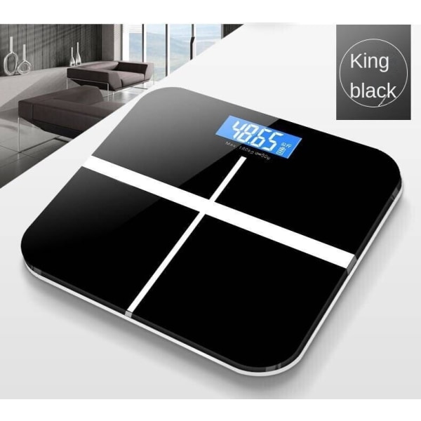 Kropsvægtsvægt Badeværelse rund hjørne Platform Digital Gradient Smart Electronic Home Small Black USB