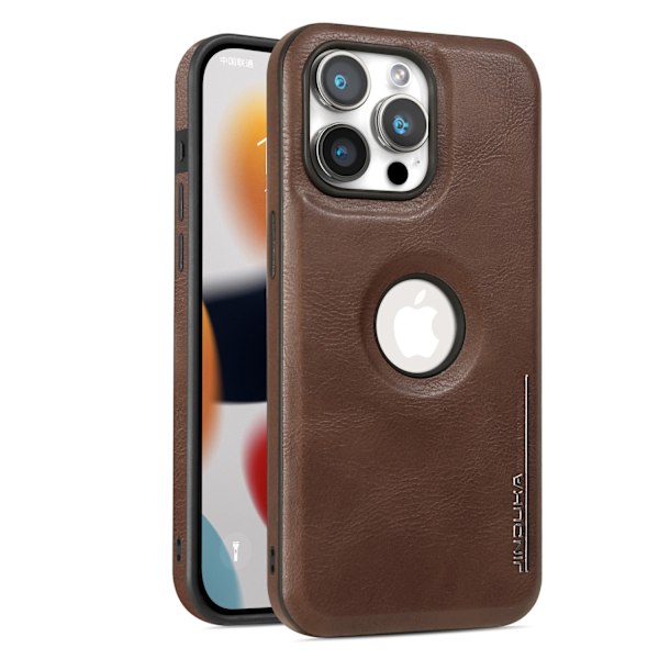 Kotelo iPhone 15 Plus -puhelimelle, puuttuva merkintäteline, nahkaa, tummanruskea, bisnes, sisäänrakennettu korkealaatuinen