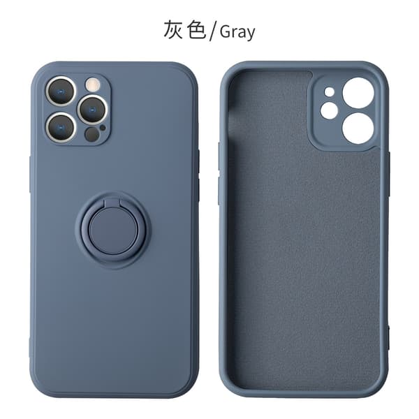 Skal för iPhone 17 Pro lavendelgrå flytande silikon ringhållare anti-fall