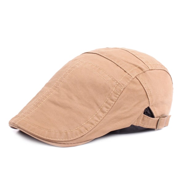 Baskerhatt Konstnärlig Cap , bomull, basker, vår- och höstsolhatt, dammössa Khaki Adjustable