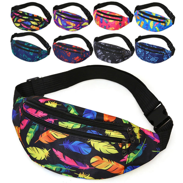 Fanny Pack Löpbälte Midjeväska Organizer Utomhus Fritid Tryck Tättslutande Red